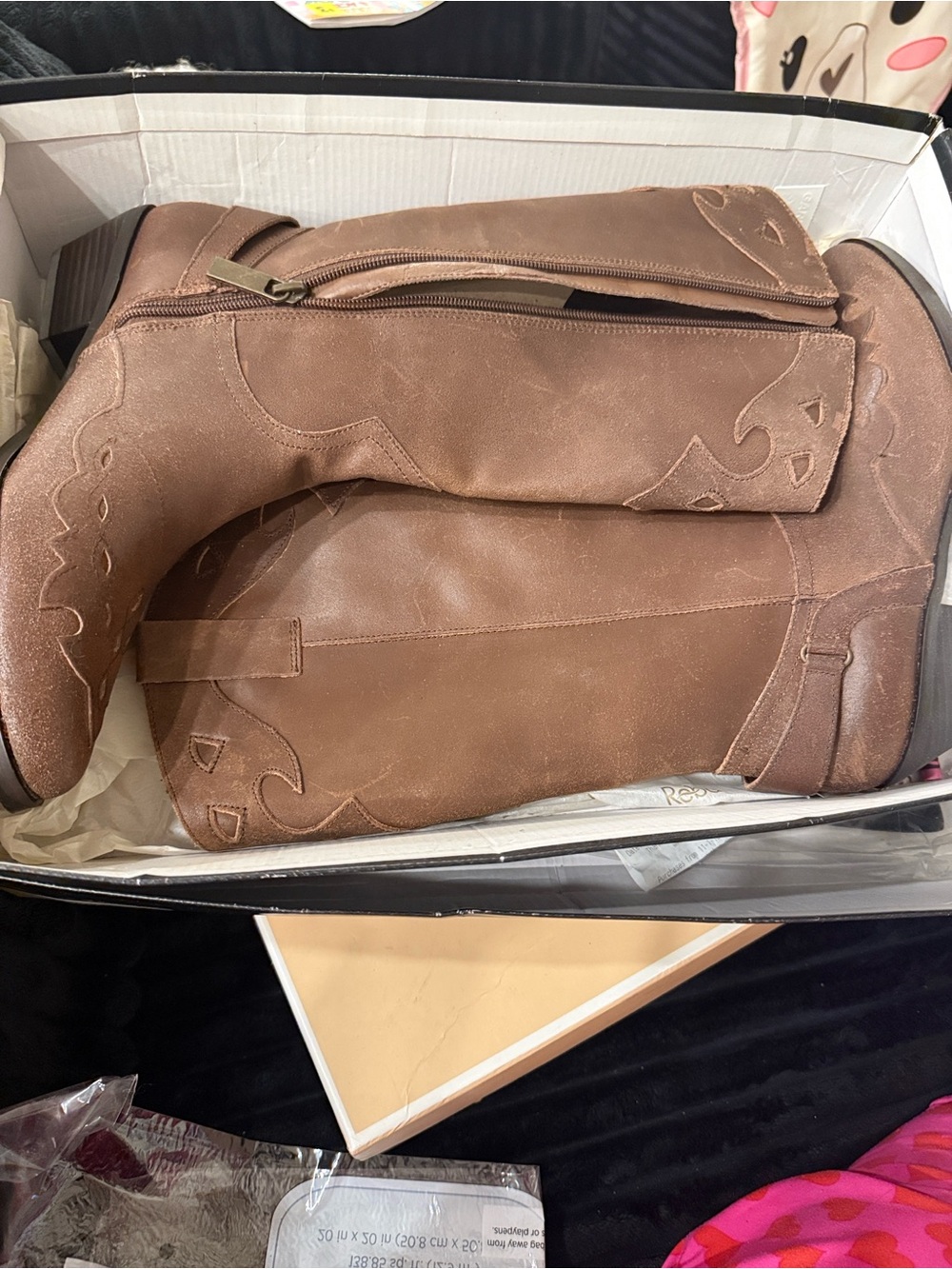 Reba Leather Western Boots "Lance" Coffeebean Brown